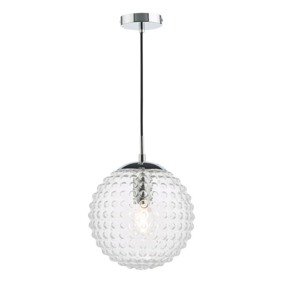 där lighting Hobnail Pendant Polished Chrome & Clear Glass