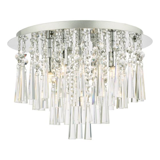 där lighting Iclyn 5 Light Flush Polished Chrome Crystal