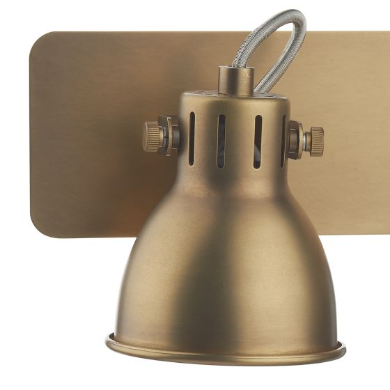 Där Lighting Idaho 2 Light Wall Spotlight Natural Brass