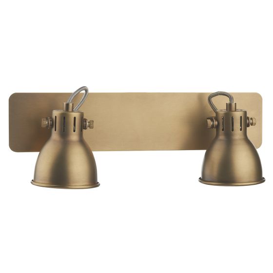 Där Lighting Idaho 2 Light Wall Spotlight Natural Brass