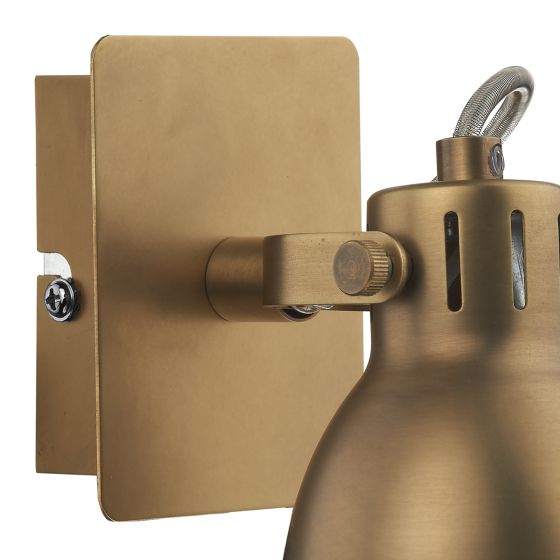 Där Lighting Idaho Single Wall Spotlight Natural Brass