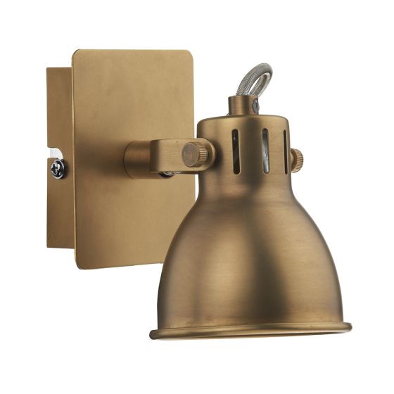 Där Lighting Idaho Single Wall Spotlight Natural Brass