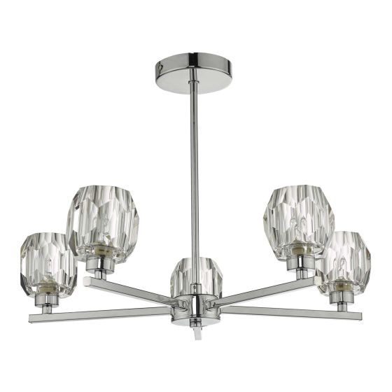 Där Lighting Idina 5 Light Semi Flush Polished Chrome