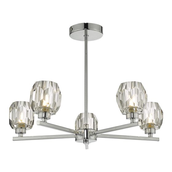 där lighting Idina 5 Light Semi Flush Polished Chrome
