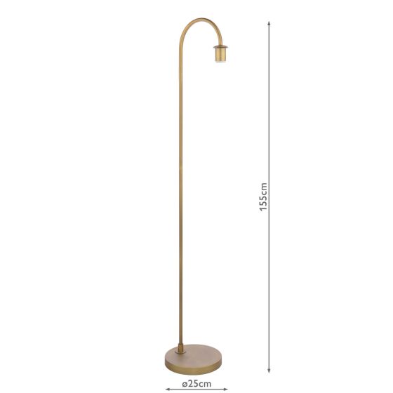 Där Lighting Idra Floor Lamp Aged Bronze E27 Base Only