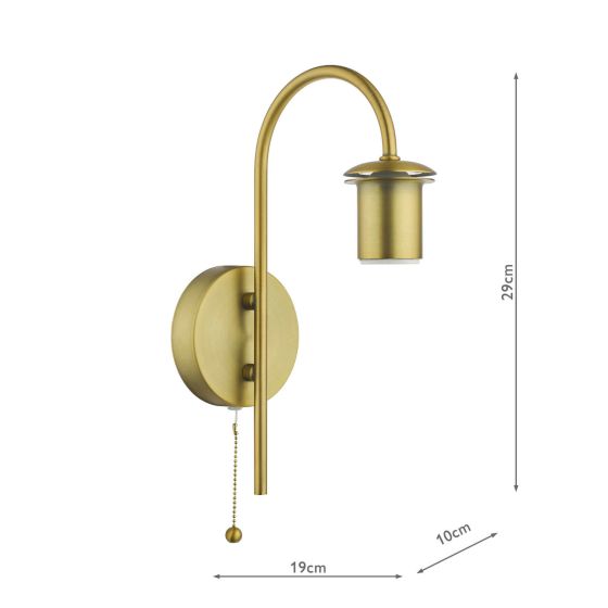 Där Lighting Idra Wall Light Aged Bronze E27 Bracket Only