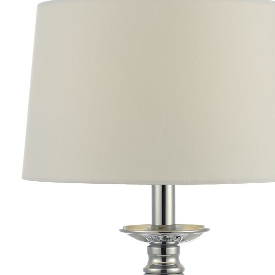där lighting Iffley Touch Table Lamp Polished Chrome Twist Cage Base With Shade - Small