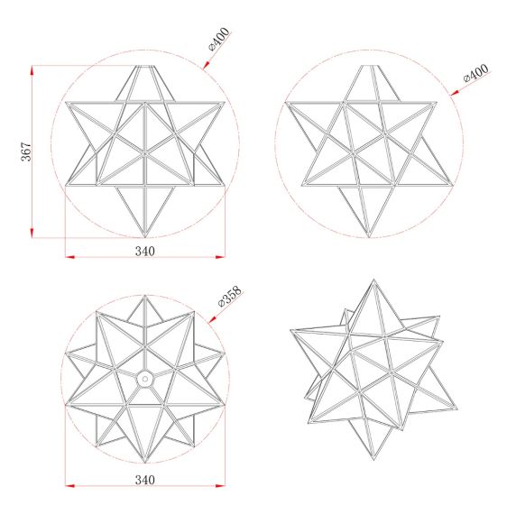 Där Lighting Ilario Large Star Pendant Antique Brass & Glass