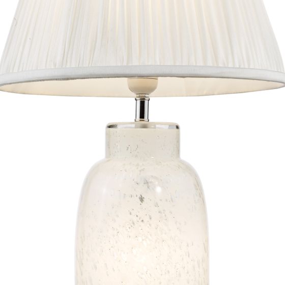 Där Lighting Ileana Table Lamp White Glass With Shade