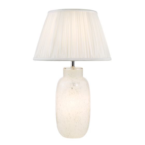 där lighting Ileana Table Lamp White Glass With Shade