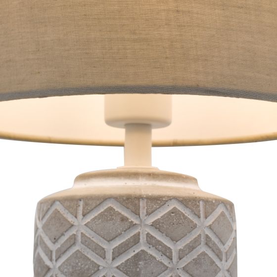 Där Lighting Ilona Ceramic Table Lamp Grey With Shade