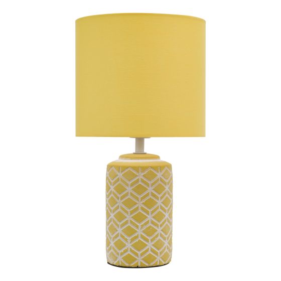 Där Lighting Ilona Ceramic Table Lamp Yellow With Shade