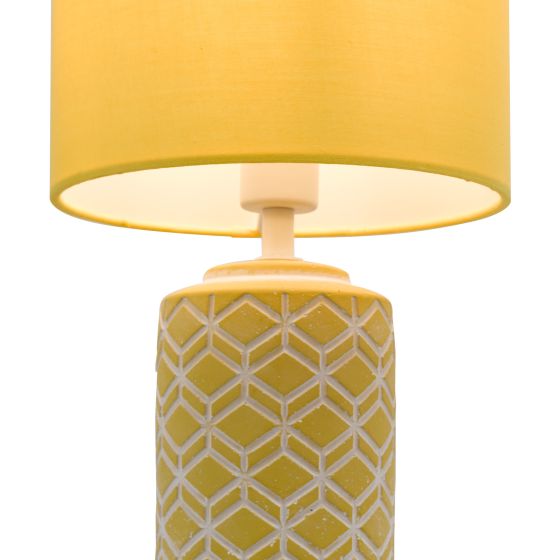 Där Lighting Ilona Ceramic Table Lamp Yellow With Shade