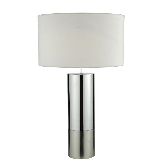 Där Lighting Ingleby Table Lamp Polished Chrome And Brushed Chrome With Shade