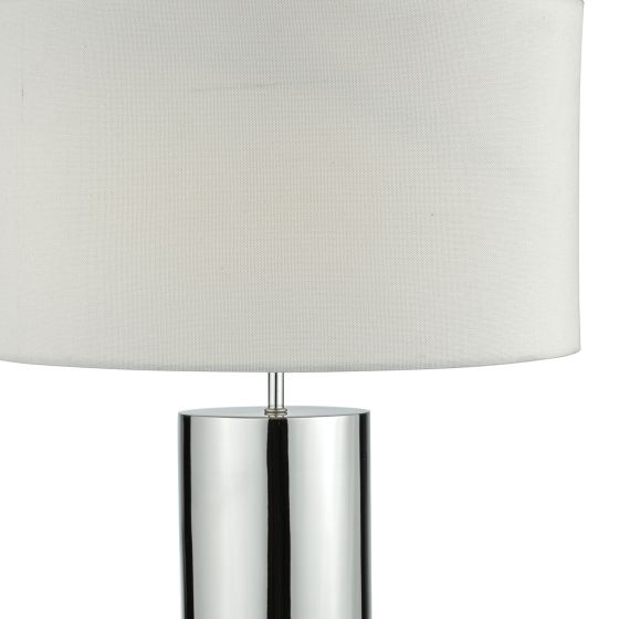 där lighting Ingleby Table Lamp Polished Chrome And Brushed Chrome With Shade