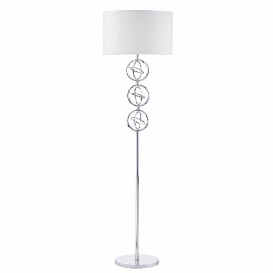Där Lighting Innsbruck Floor Lamp Polished Chrome With Shade