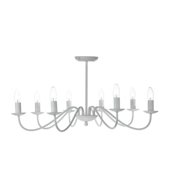 Där Lighting Irwin 8 Light Pendant Dual Mount White