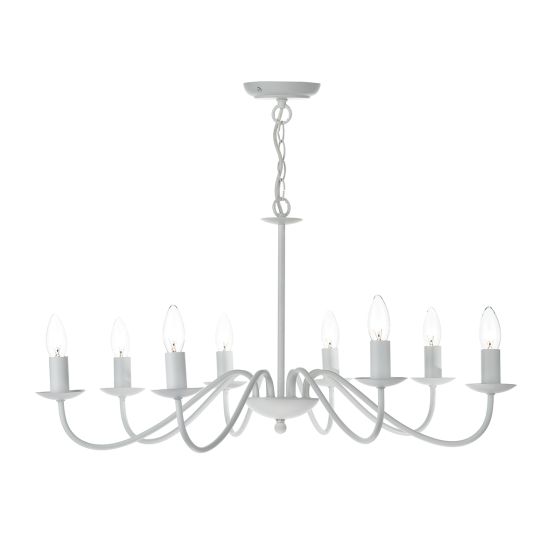 där lighting Irwin 8 Light Pendant Dual Mount White