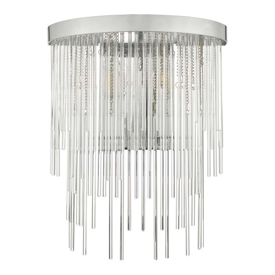 Där Lighting Isla 2 Light Wall Light Polished Chrome And Clear Glass
