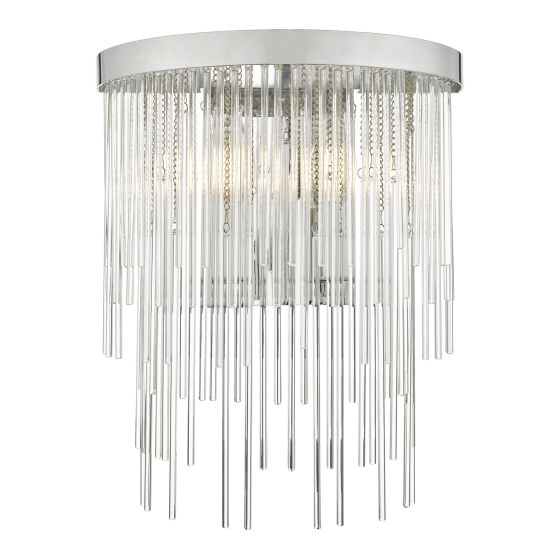 där lighting Isla 2 Light Wall Light Polished Chrome And Clear Glass