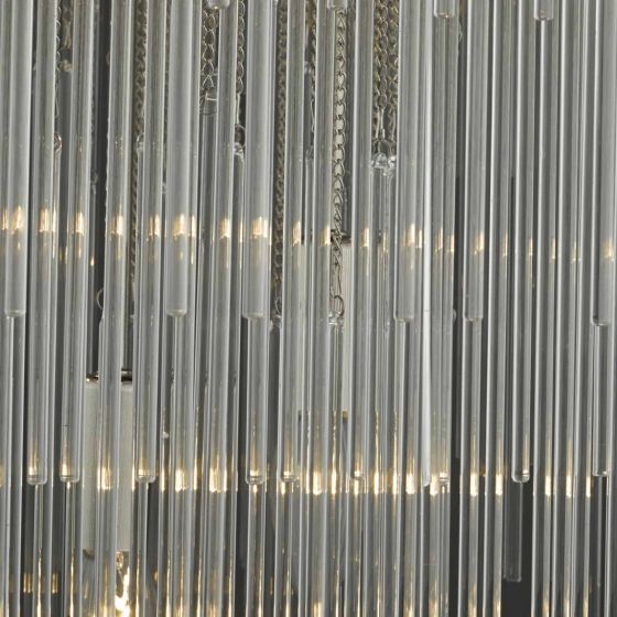 Där Lighting Isla 7lt Pendant Polished Chrome & Clear Glass Rods