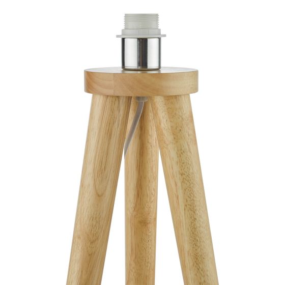 Där Lighting Ivor Tripod Floor Lamp Light Oak With Shade