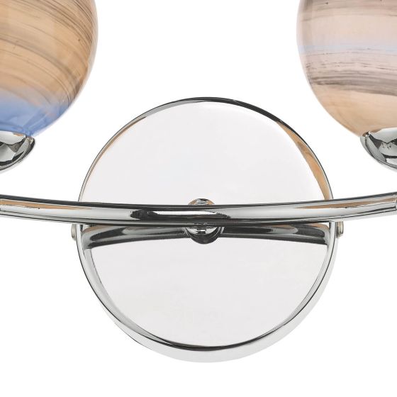 Där Lighting Izzy 2 Light Wall Light Polished Chrome Planet Glass