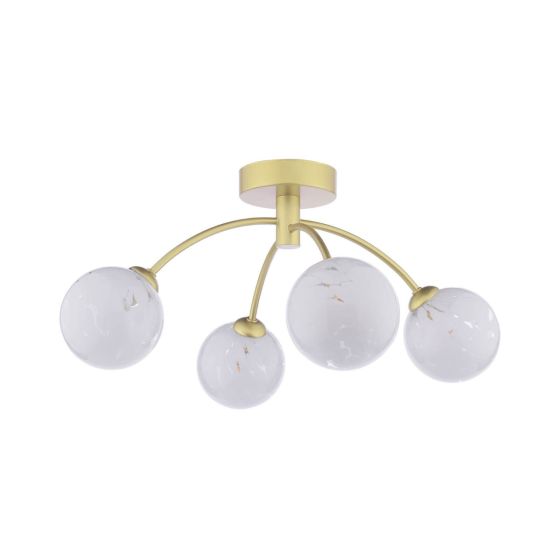 Där Lighting Izzy 4 Light Semi-Flush Gold & Confetti Glass