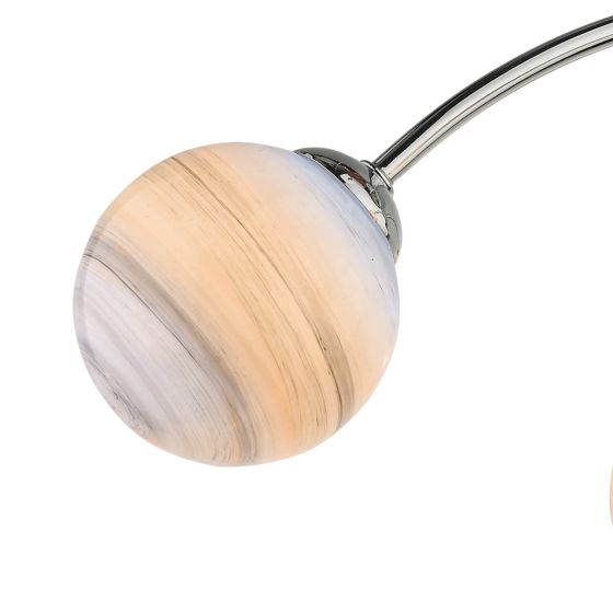 Där Lighting Izzy 4 Light Semi Flush Polished Chrome Planet Glass