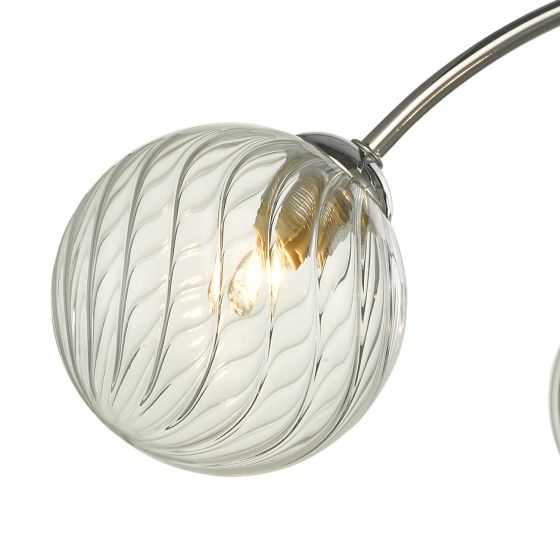 Där Lighting Izzy 4 Light Semi Flush Polished Chrome Twisted Glass
