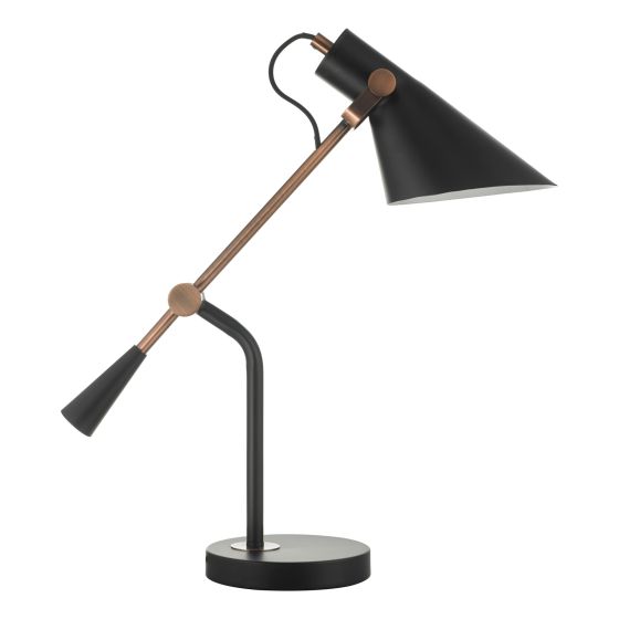 Där Lighting Jack Task Table Lamp Black Antique Copper