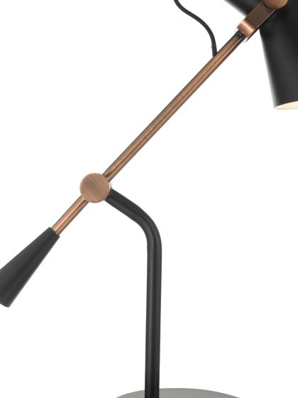 Där Lighting Jack Task Table Lamp Black Antique Copper