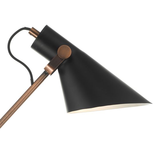 Där Lighting Jack Task Table Lamp Black Antique Copper