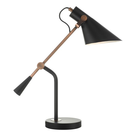 där lighting Jack Task Table Lamp Black Antique Copper