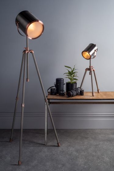 Där Lighting Jake Task Table Lamp Antique Silver And Copper