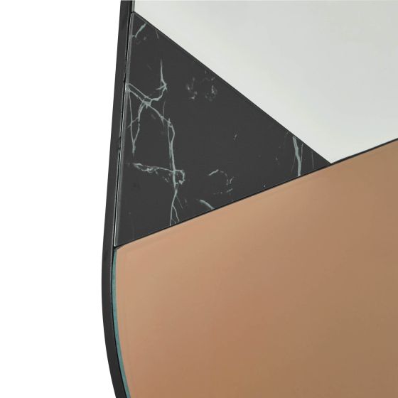 Där Lighting Jalisa Oval Mirror Rose Gold & Black 80cm X 40cm