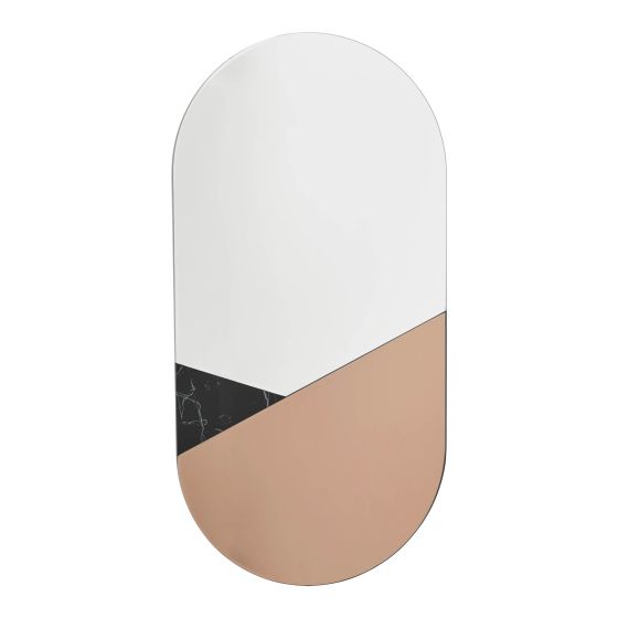där lighting Jalisa Oval Mirror Rose Gold & Black 80cm x 40cm