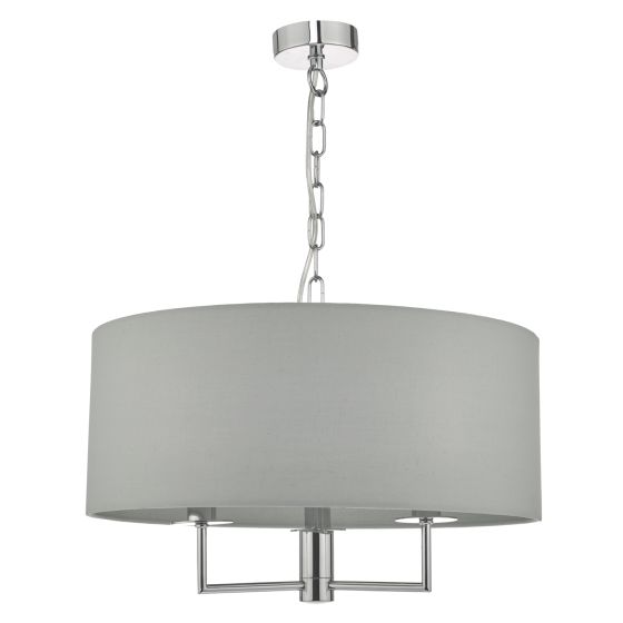 Där Lighting Jamelia 3 Light Pendant Polished Chrome & Grey