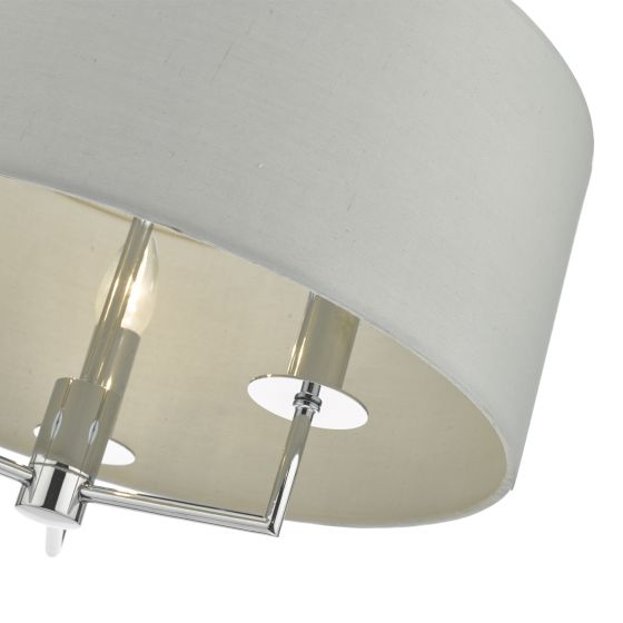 Där Lighting Jamelia 3 Light Pendant Polished Chrome & Grey
