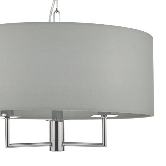 Där Lighting Jamelia 3 Light Pendant Polished Chrome & Grey
