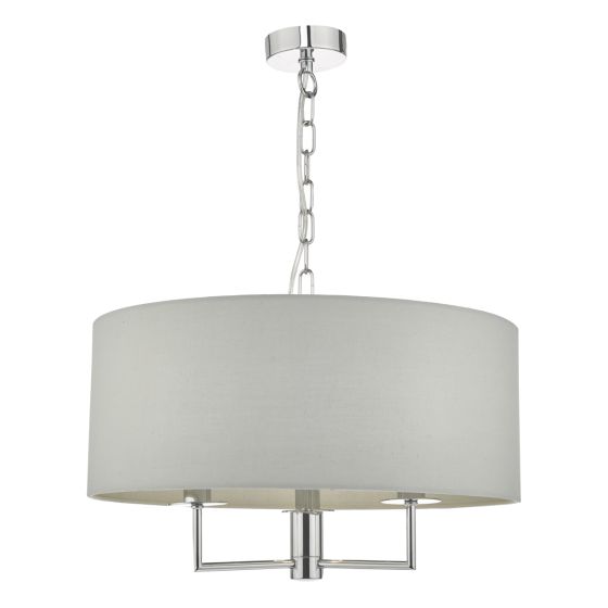 där lighting Jamelia 3 Light Pendant Polished Chrome & Grey