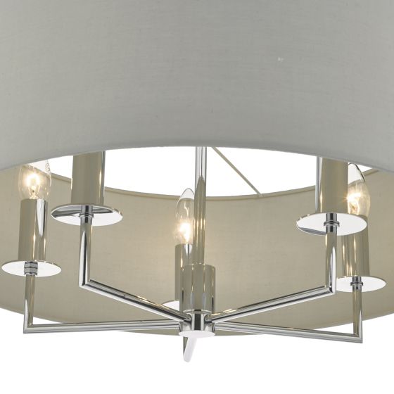 Där Lighting Jamelia 5lt Pendant Polished Chrome & Grey