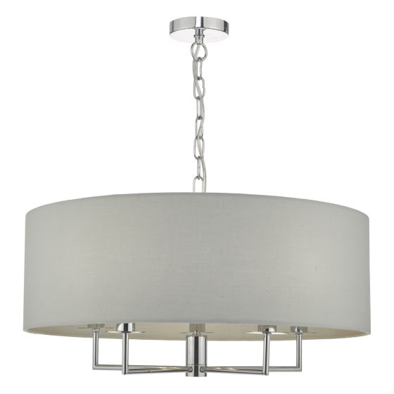 där lighting Jamelia 5lt Pendant Polished Chrome & Grey