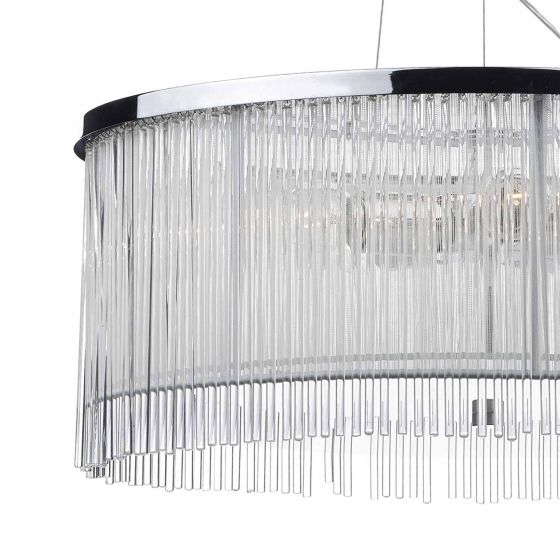 Där Lighting Japan 3 Light Pendant Polished Chrome Glass