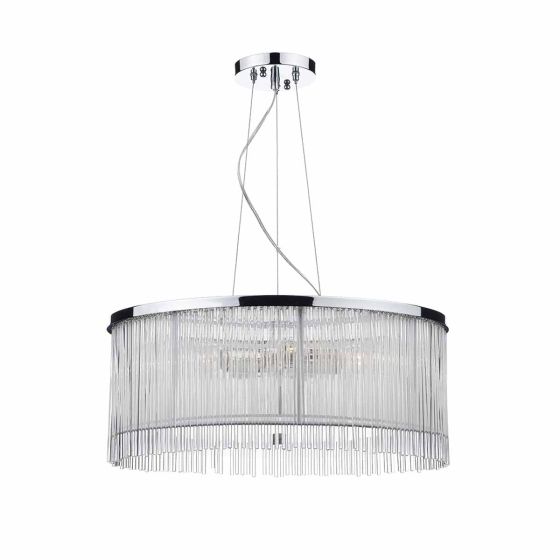 Där Lighting Japan 3 Light Pendant Polished Chrome Glass