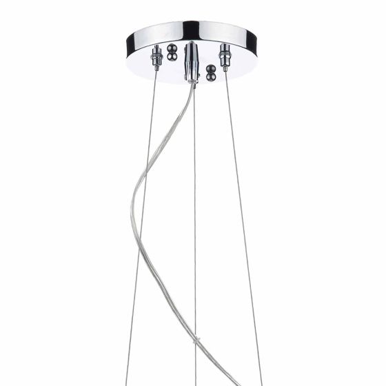 där lighting Japan 3 Light Pendant Polished Chrome Glass