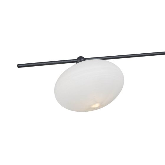 Där Lighting Jasper 3 Light Semi Flush Matt Black Opal Glass