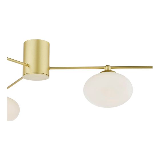 Där Lighting Jasper 3 Light Semi-Flush Satin Gold And Opal Glass