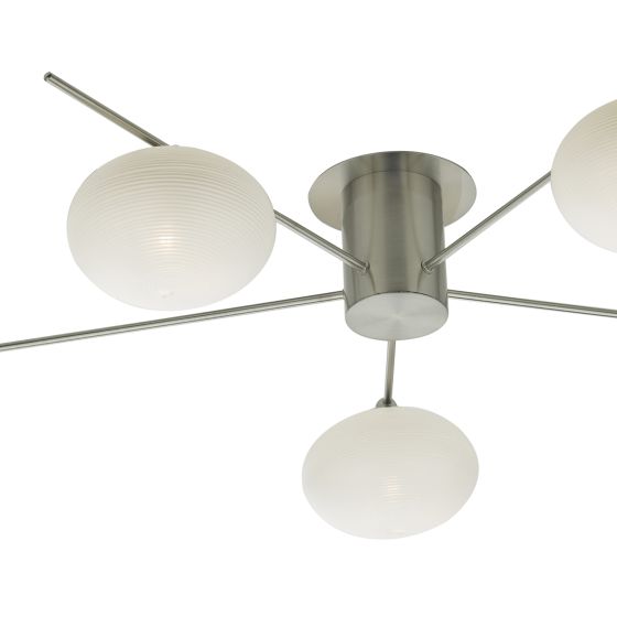 Där Lighting Jasper 5 Light Semi Flush Satin Nickel