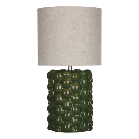 Där Lighting Jayden Table Lamp Green Reactive Glaze With Shade